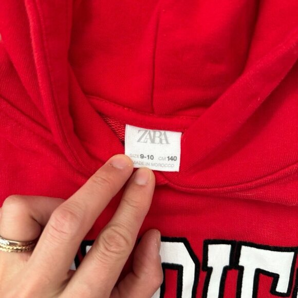 Zara San Diego Pier Red Cropped Hoodie Youth Size 9-10 - Picture 3 of 4